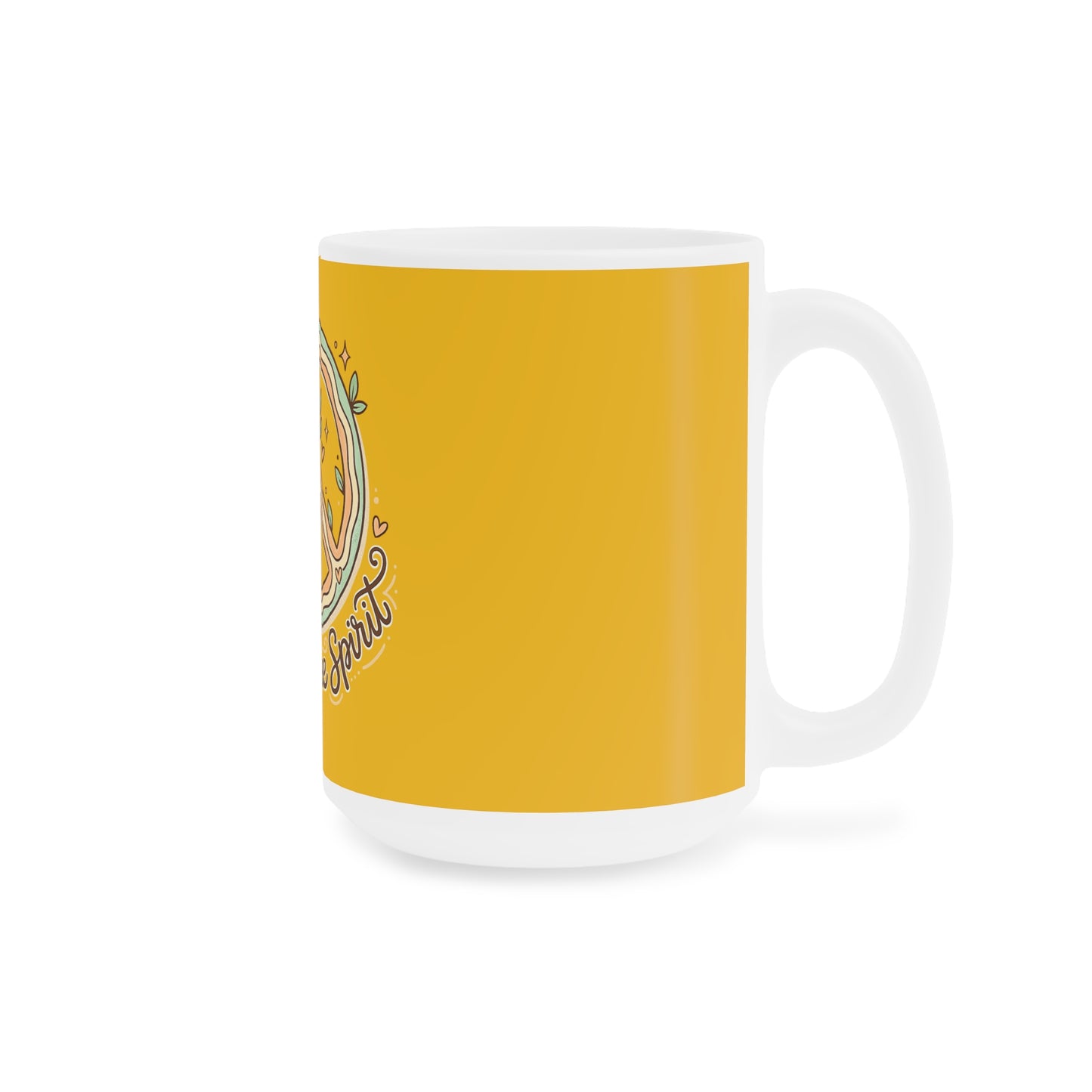 Gluten Free Spirit Mug — Yellow Peace Sign Ceramic Coffee Cup