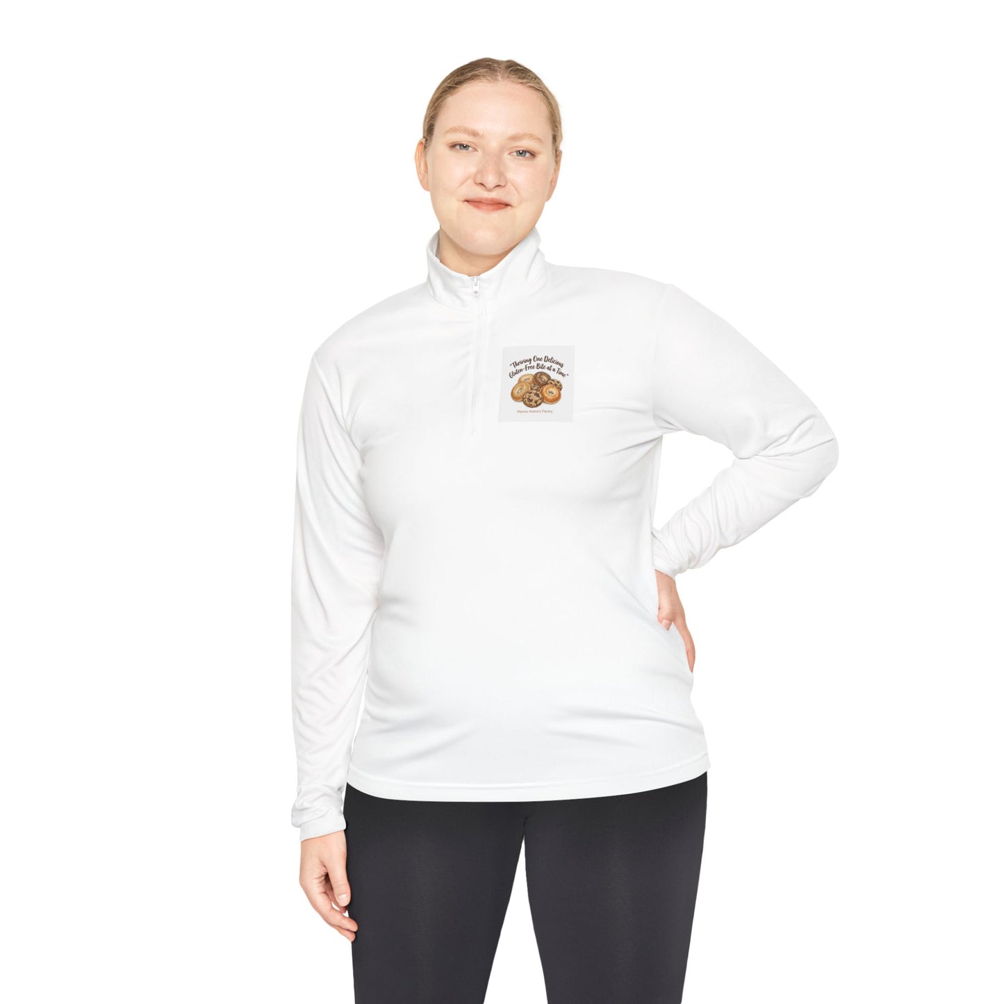 Quarter-Zip Pullover — Retro Bakery Illustration - Thriving One Delicious Gluten-Free Bite at a Time