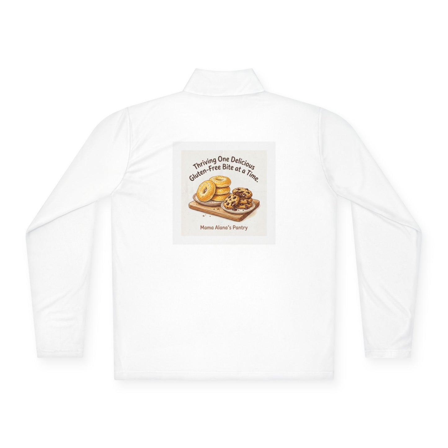 Quarter-Zip Pullover — Retro Bakery Illustration - Thriving One Delicious Gluten-Free Bite at a Time