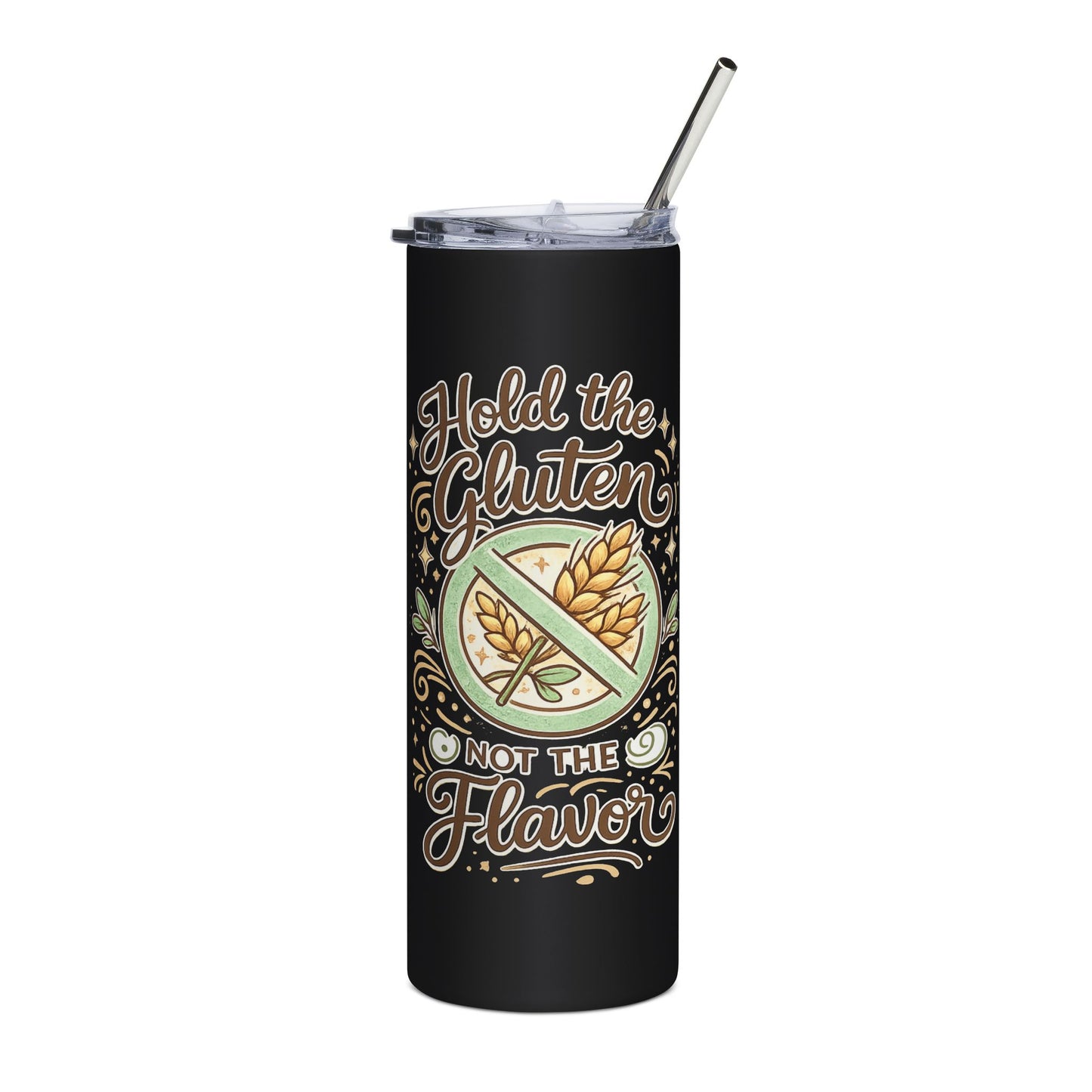 Hold the Gluten Not the Flavor Stainless Steel Tumbler — 20oz Insulated Travel Cup