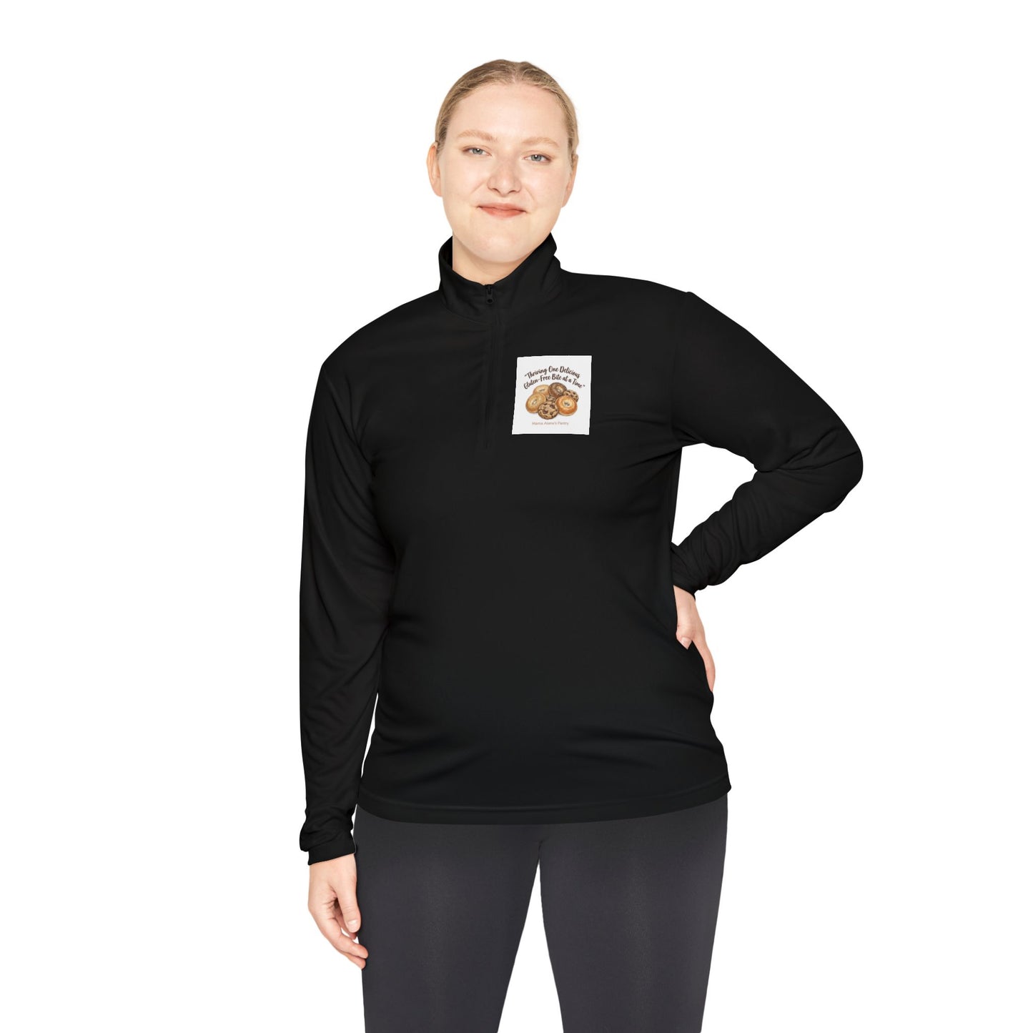 Quarter-Zip Pullover — Retro Bakery Illustration - Thriving One Delicious Gluten-Free Bite at a Time