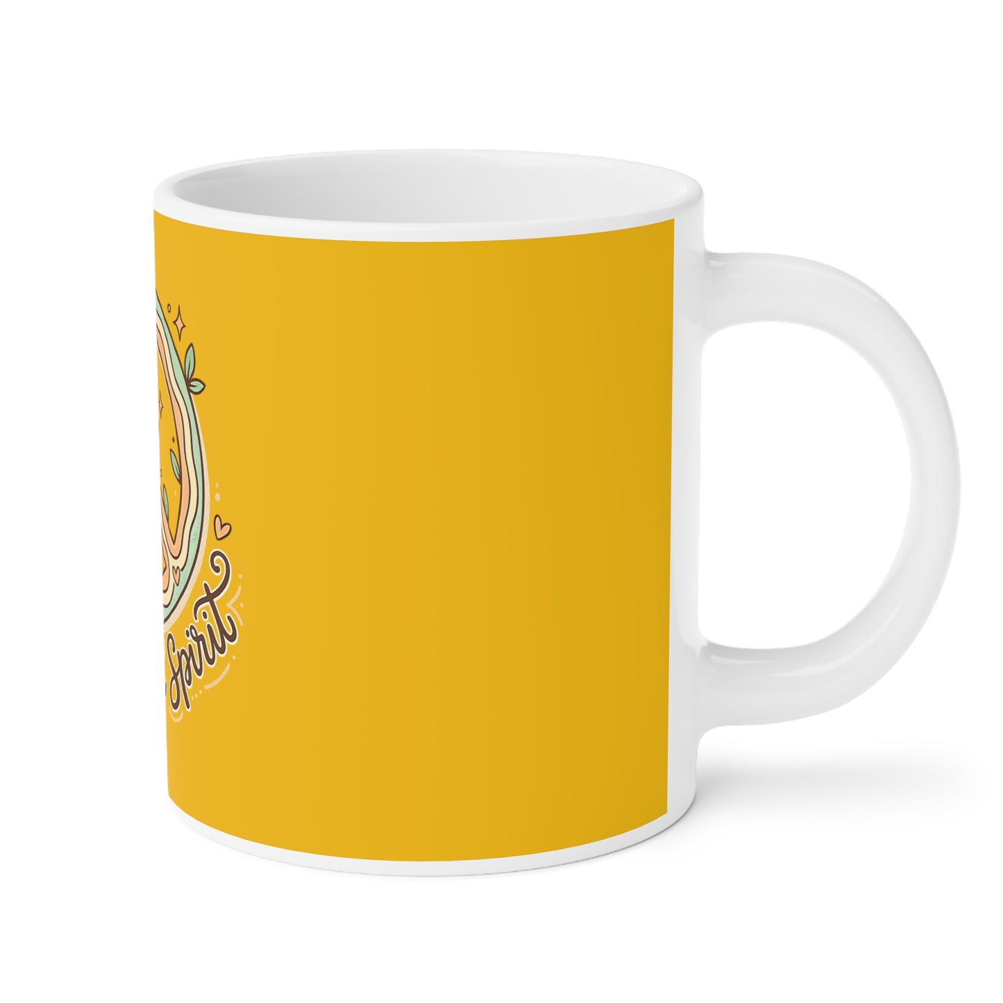 Gluten Free Spirit Mug — Yellow Peace Sign Ceramic Coffee Cup