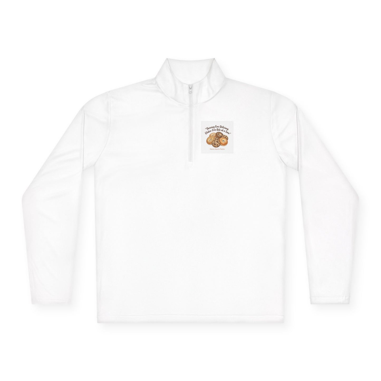Quarter-Zip Pullover — Retro Bakery Illustration - Thriving One Delicious Gluten-Free Bite at a Time