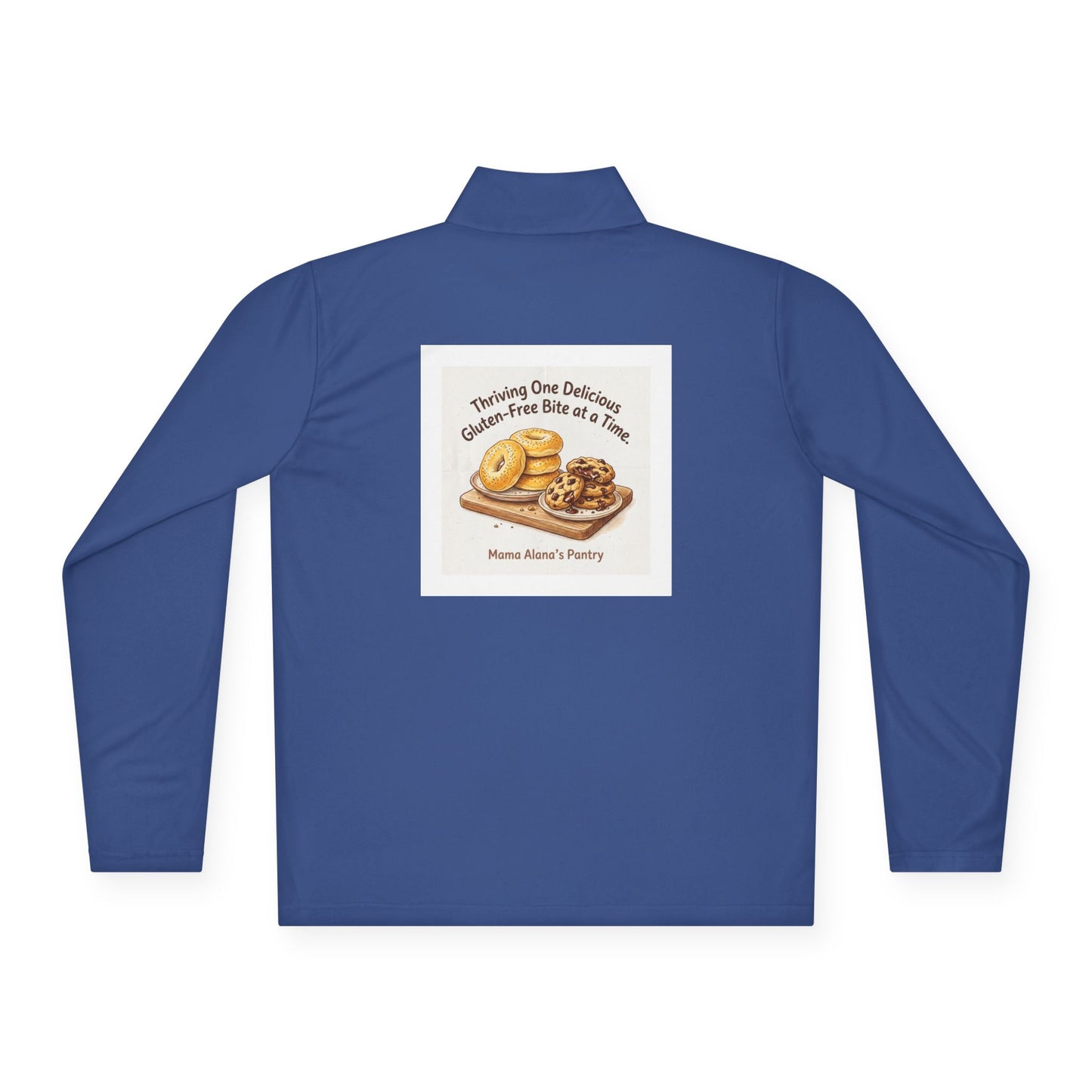 Quarter-Zip Pullover — Retro Bakery Illustration - Thriving One Delicious Gluten-Free Bite at a Time