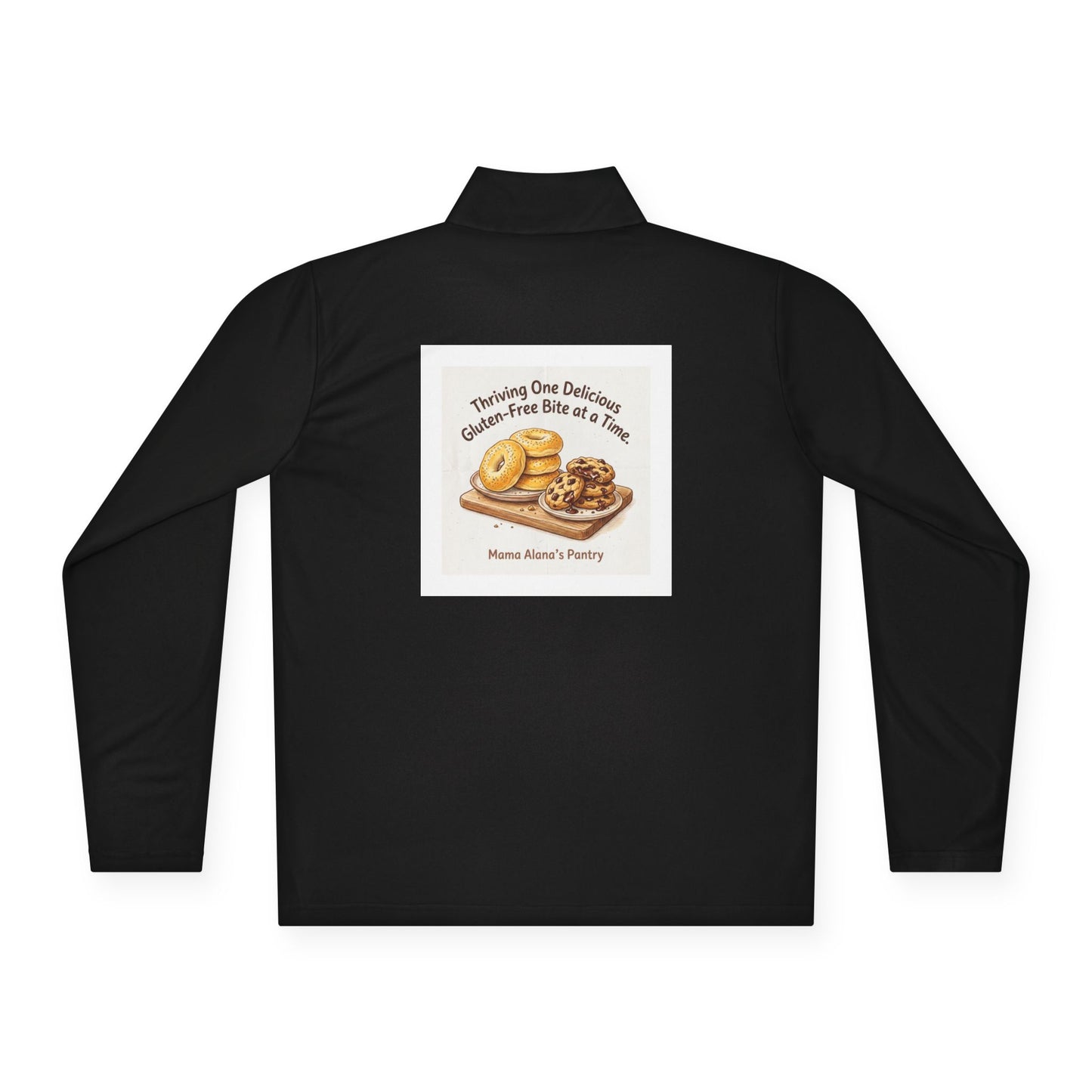 Quarter-Zip Pullover — Retro Bakery Illustration - Thriving One Delicious Gluten-Free Bite at a Time