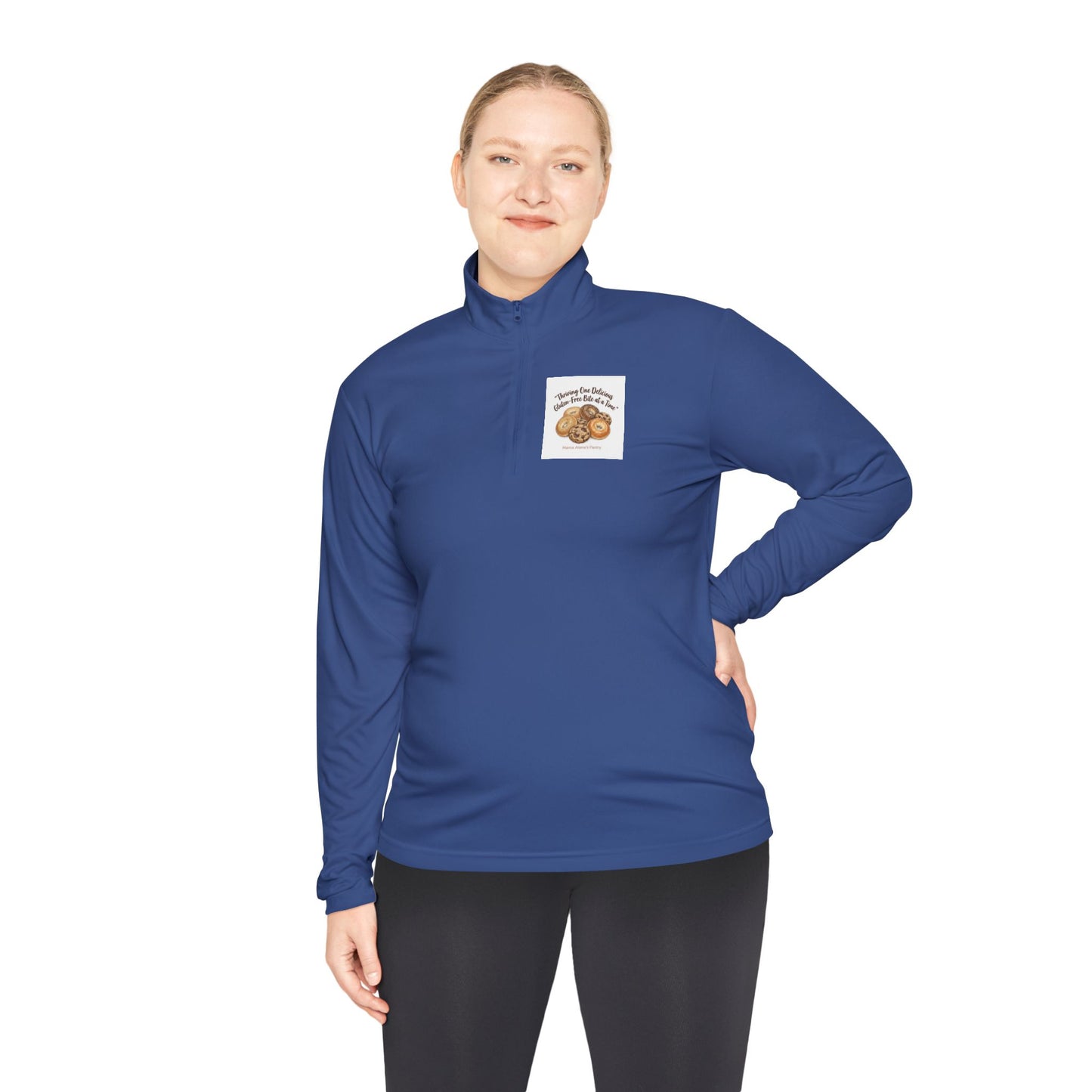 Quarter-Zip Pullover — Retro Bakery Illustration - Thriving One Delicious Gluten-Free Bite at a Time