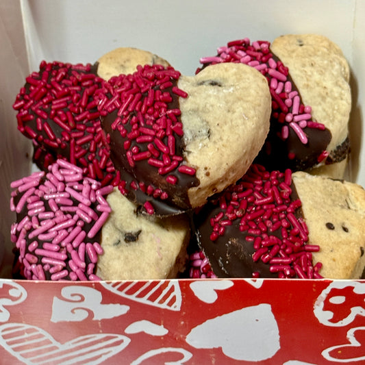 Cherry Chocolate Chip,  Sourdough Heart Cookies ~ Valentine Box – Gluten-Free & Vegan