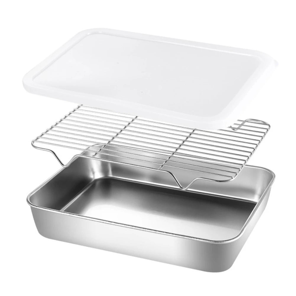 Stainless Steel Baking Pan Tray with Wire Rack