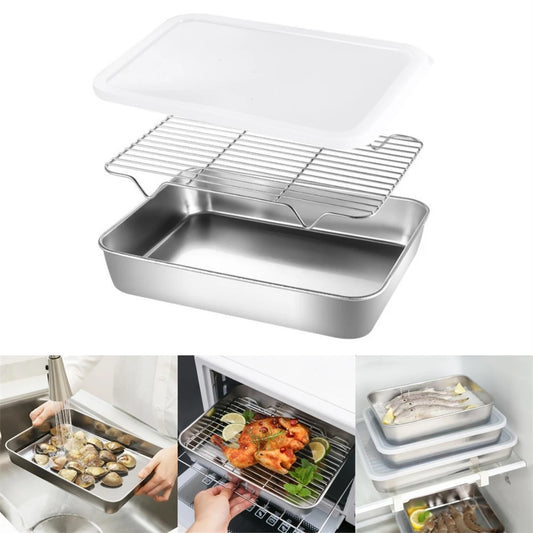 Stainless Steel Baking Pan Tray with Wire Rack