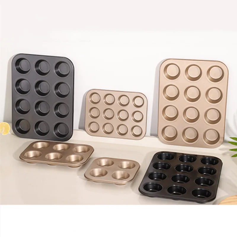 4/6/12 Carbon Steel Non Stick Cupcake Mold Muffin Pan