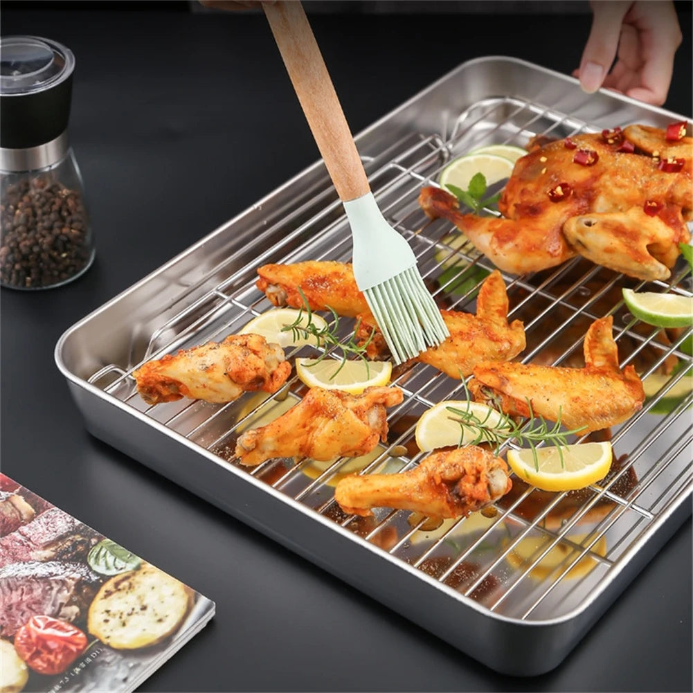 Stainless Steel Baking Pan Tray with Wire Rack