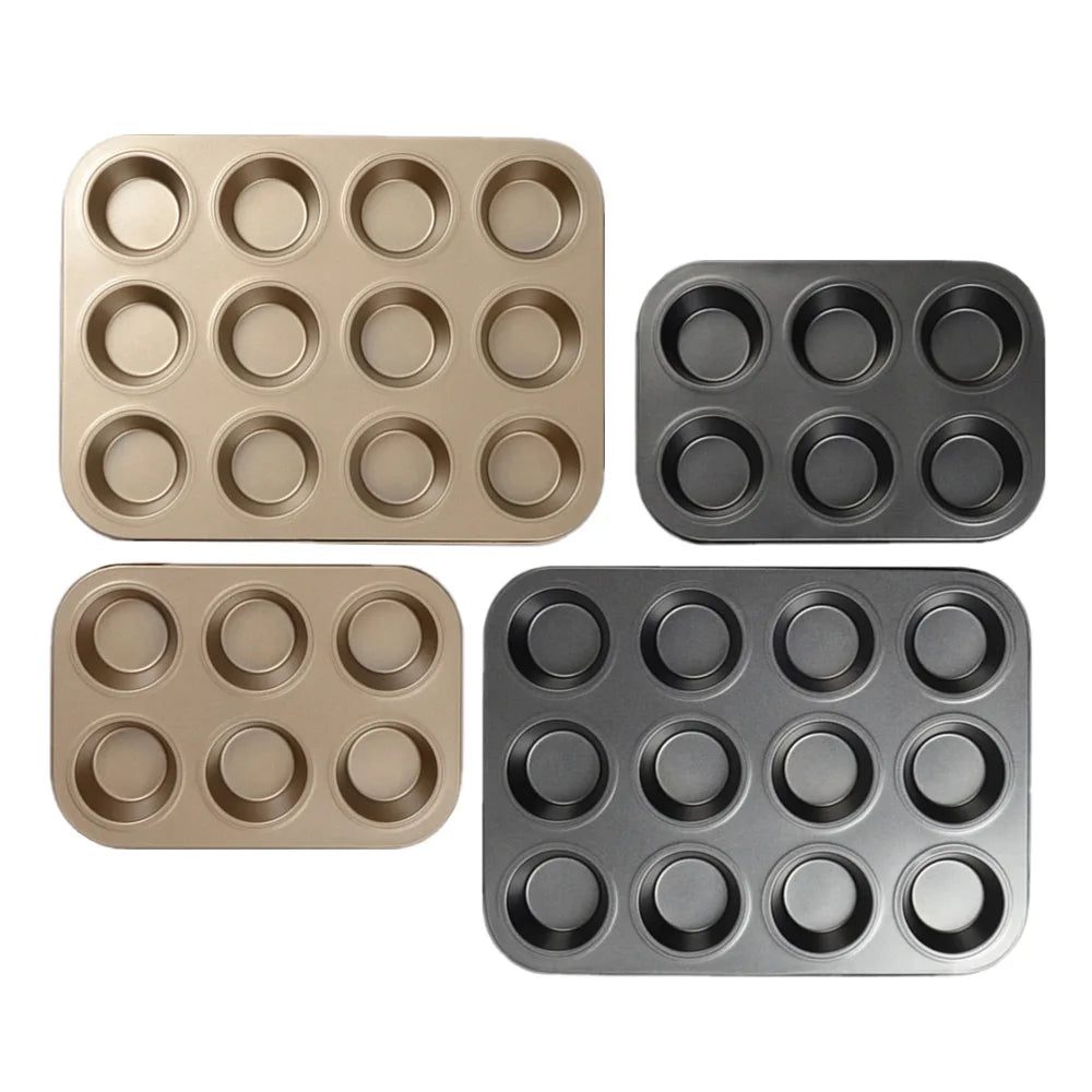 4/6/12 Carbon Steel Non Stick Cupcake Mold Muffin Pan